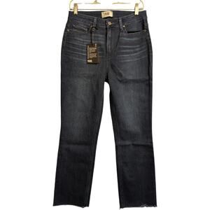 NWT PAIGE Cindy High Rise Straight Ankle Petite Raw Hem Jeans Promise Size 29P